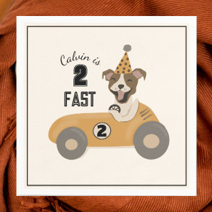 Serviette En Papier Race Car Chien Boys Deux Fête D'Anniversaire Rapid