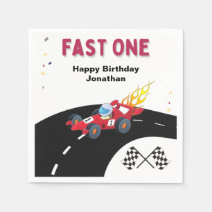 Serviette En Papier Race Car Première fête d'anniversaire
