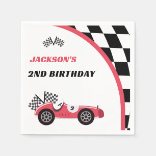 Serviette En Papier Race Car Red Anniversaire