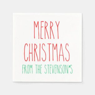 Serviette En Papier RAE DUNN inspiré Joyeux Noël personnalisé