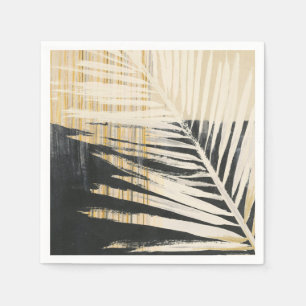 Serviette En Papier Raffie d'or - Franges de palme