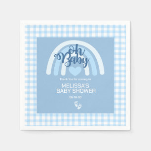 Serviette En Papier Rainbow Baby Boys Personnalisé Blue Heart