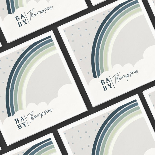 Serviette En Papier Rainbow Baby shower Garçon Vert bleu (Créateur téléchargé)