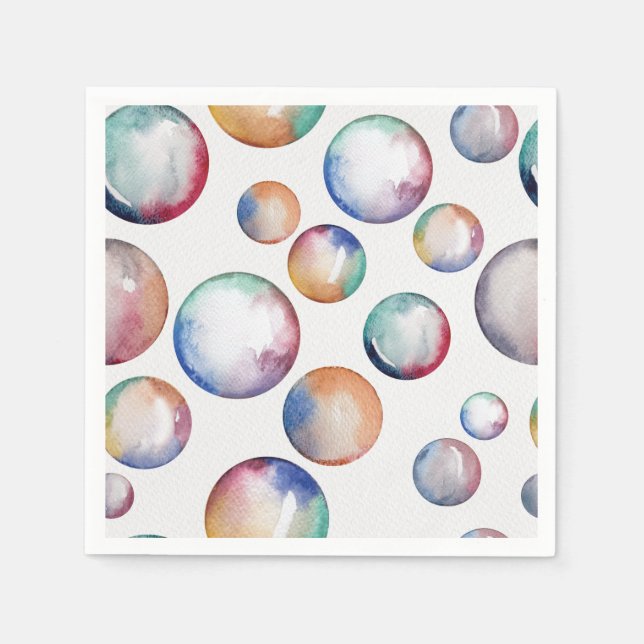 Serviette En Papier Rainbow Bubbles Napkin (Devant)