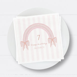 Serviette En Papier Rainbow Fancy Rose Bows Coquette Anniversaire