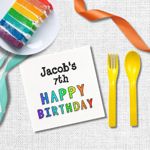 Serviette En Papier Rainbow Joyeux anniversaire Personnalisé