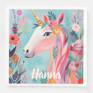 Serviette En Papier Rainbow Pastel Dream Unicorn