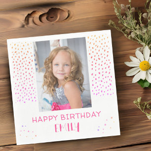 Serviette En Papier Rainbow Stars Birthday Kids Girl Photo