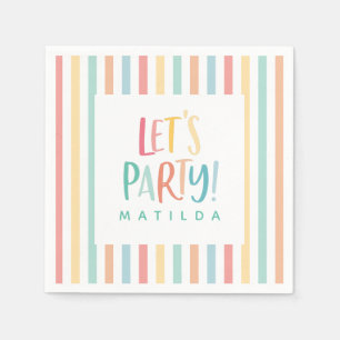 Serviette En Papier Rainbow stripermet la fête d'anniversaire
