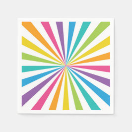 Serviette En Papier Rainbow Sunburst