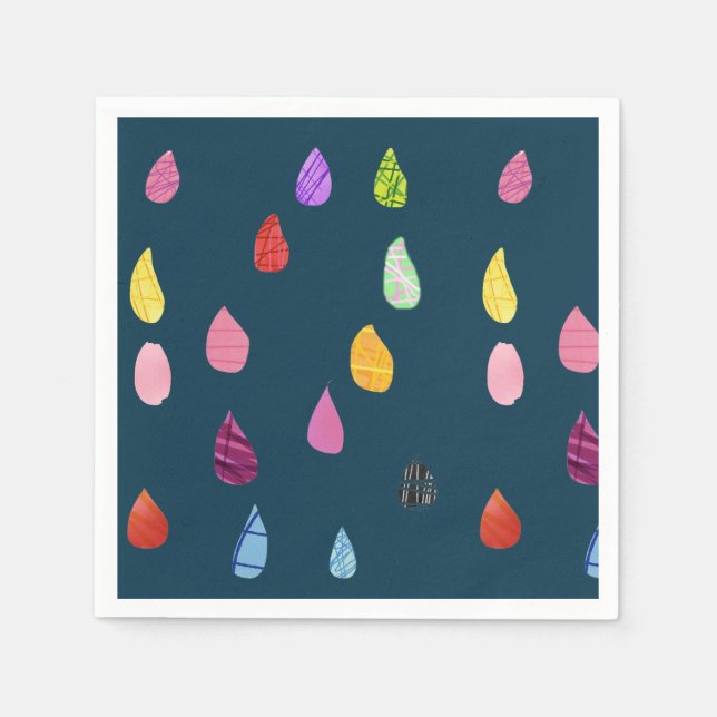 Serviette En Papier Raindrop boho coloré créatif (Devant)
