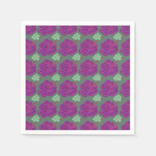 Serviette En Papier Raisins violets et verts
