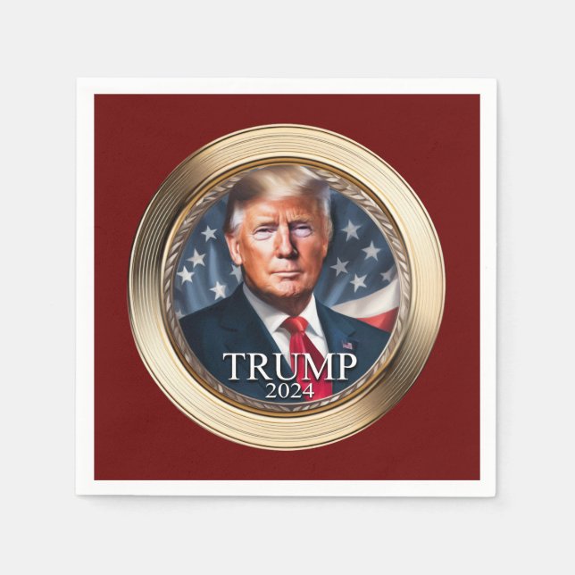 Serviette En Papier Rallye de campagne Trump 2024 rouge républicain (Devant)