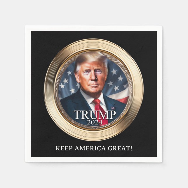 Serviette En Papier Rallye de la campagne Trump 2024 (Devant)