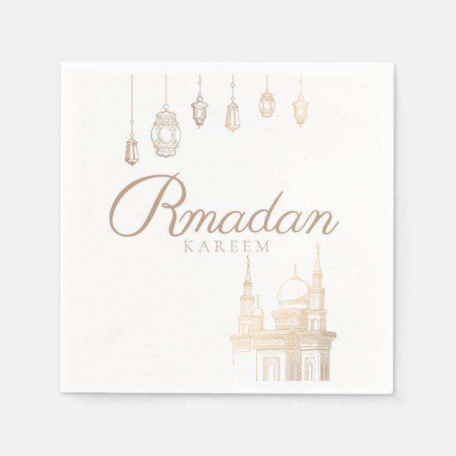 Serviette En Papier Ramadan Kareem thème Napkin pour la célébration (Devant)