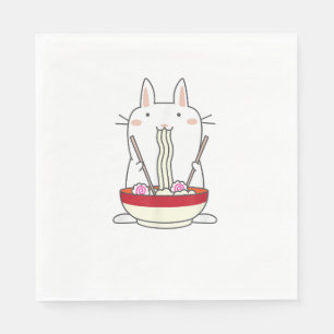 Serviette En Papier Ramen Bunny nouilles japonaises Kawaii Rabbit Tee 