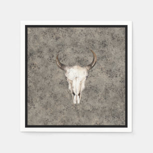 Serviette En Papier Ranch rustique sud-ouest crâne marron éclaboussur