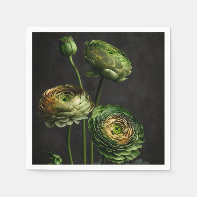 Serviette En Papier Ranunculus élégant. (Devant)
