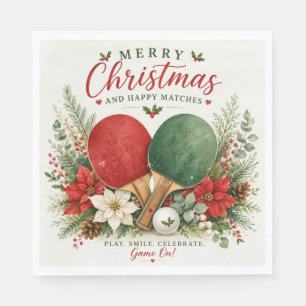 Serviette En Papier Raquette de ping pong et balle avec thème de Noël