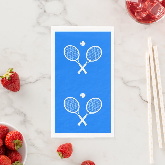 Serviette En Papier Raquettes de tennis Blue Party Napkins (En situation)