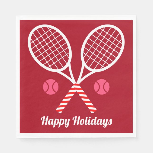 Serviette En Papier Raquettes de tennis de Noël (Devant)