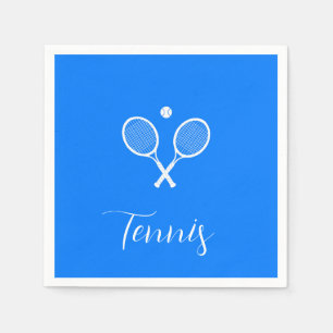 Serviette En Papier Raquettes de tennis et boule Ultramarine bleu