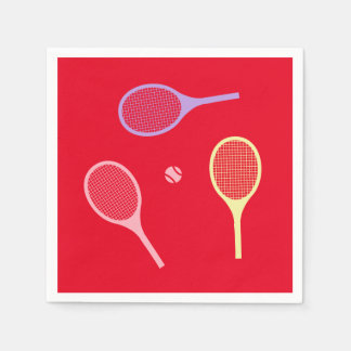 Serviette En Papier Raquettes de tennis Pastel avec balle de tennis en