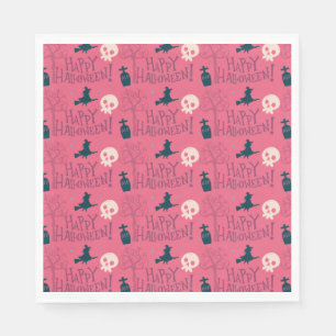 Serviette En Papier Raspberry Pink sorcières Happy Halloween