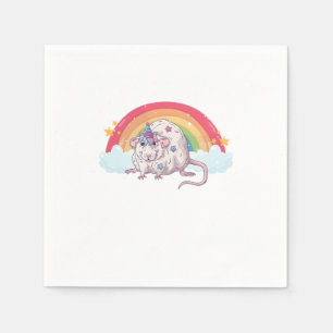 Serviette En Papier Rat Mouse Unicorne Rainbow Rodent Mice Animal Anim