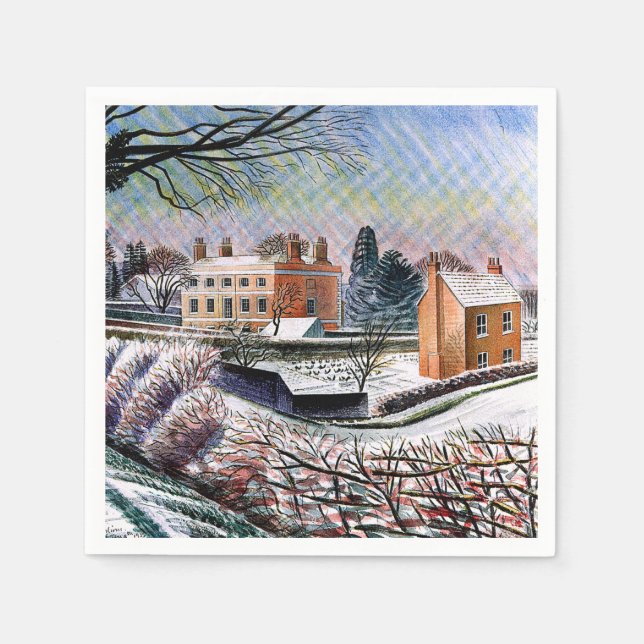 Serviette En Papier Ravilier - Vicarage en hiver (Devant)