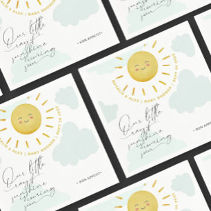 Serviette En Papier Ray of Sunshine Nuages Baby shower neutre entre le