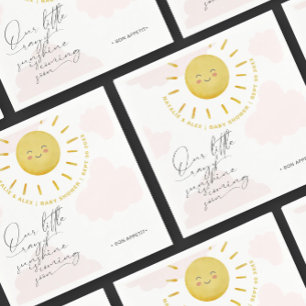 Serviette En Papier Ray of Sunshine Nuages Girl Baby shower