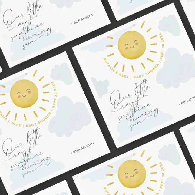 Serviette En Papier Ray of Sunshine Nuds Baby shower garçon (Créateur téléchargé)