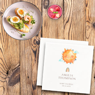 Serviette En Papier Ray Of Sunshine Rainbow Welcome Baby shower Boho