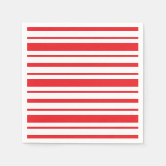 Serviette En Papier Rayé rouge et blanc