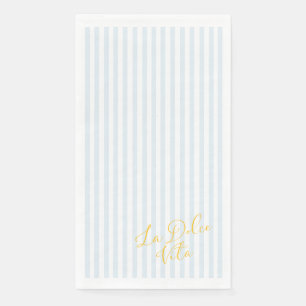 Serviette en papier rayée bleue La Dolce Vita
