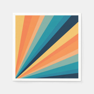Serviette En Papier Rayons solaires rétro