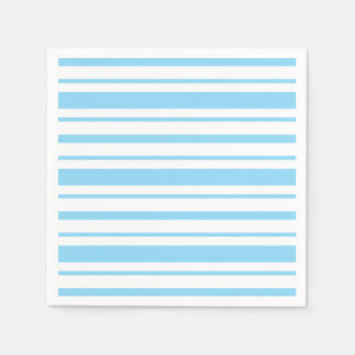 Serviette En Papier Rayure bleu clair et blanc
