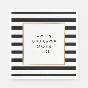 Serviette En Papier Rayure classique noir et blanc