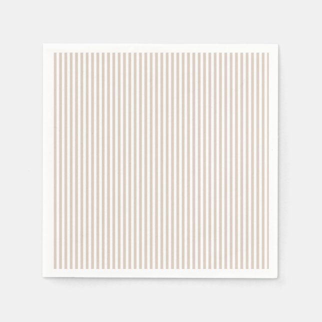 Serviette En Papier Rayures amandes et blanches (Devant)