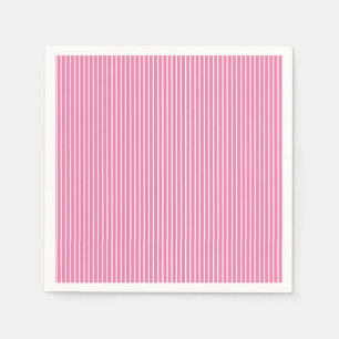 Serviette En Papier Rayures Élégantes Blanc - Fuchsia Rose