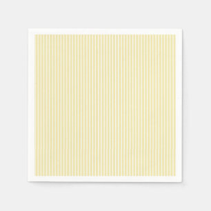 Serviette En Papier Rayures Élégantes Blanc - Jaune Beurre