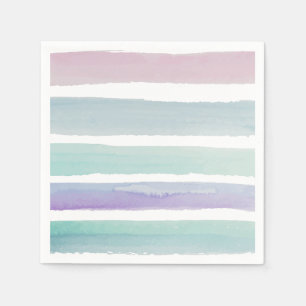 Serviette En Papier Rayures en pastel d'aquarelle