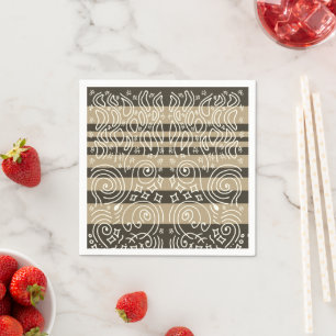Serviette En Papier Rayures et gribouillages