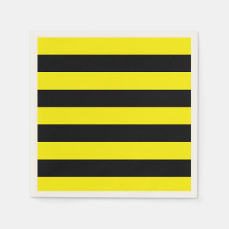 Serviette En Papier Rayures jaunes et noires