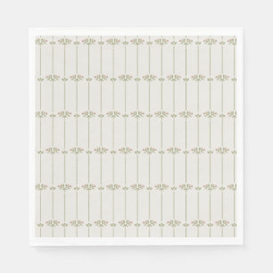 Serviette En Papier Rayures traditionnelles botaniques victoriennes