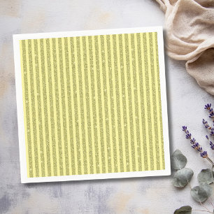 Serviette En Papier Rayures verticales de style pailleté jaune vif