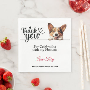 Serviette En Papier Réception de mariage Cardigan Welsh Corgi