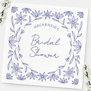 Serviette En Papier Réception de mariage champêtre bleu méditerranéen