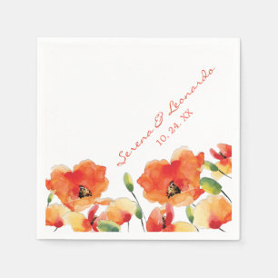 Serviette En Papier Réception De Mariage De Pavot D'Été